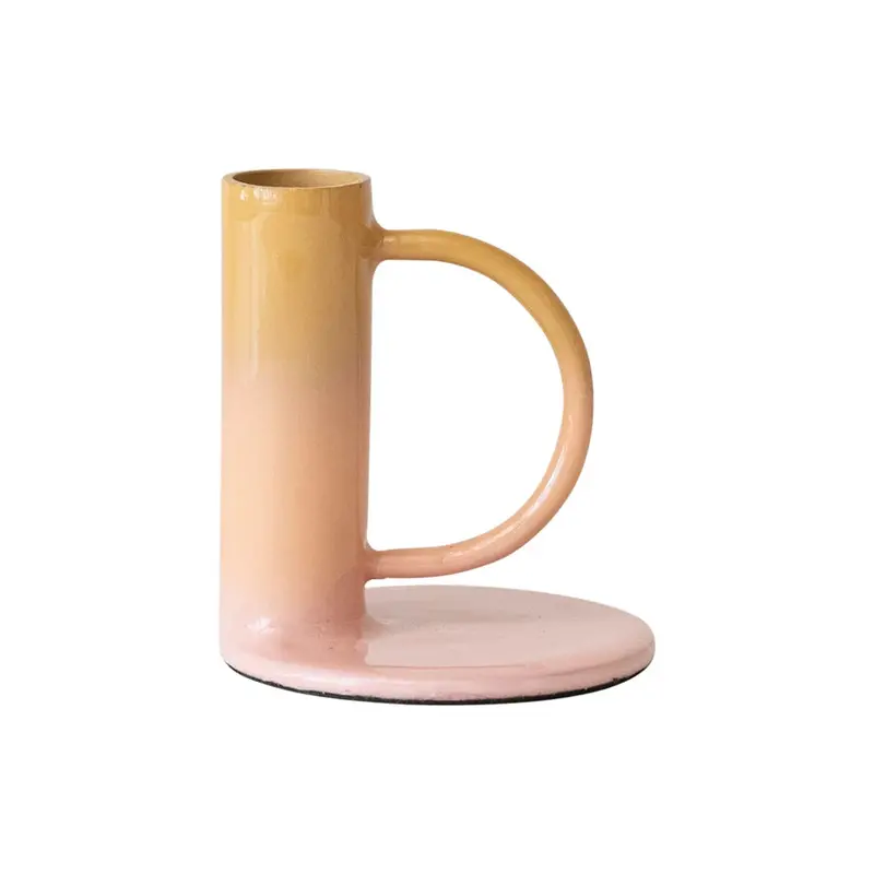 Enameled Metal Taper Candle Stand 1