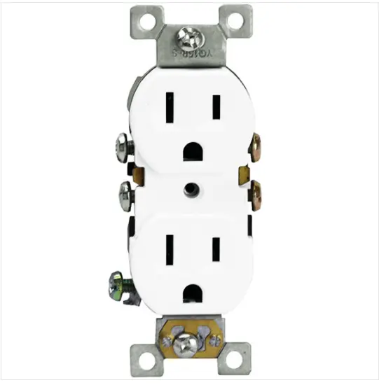 Enerlites 15-Amp 125V White Duplex Electrical Receptacle (Model 61580-W) 1