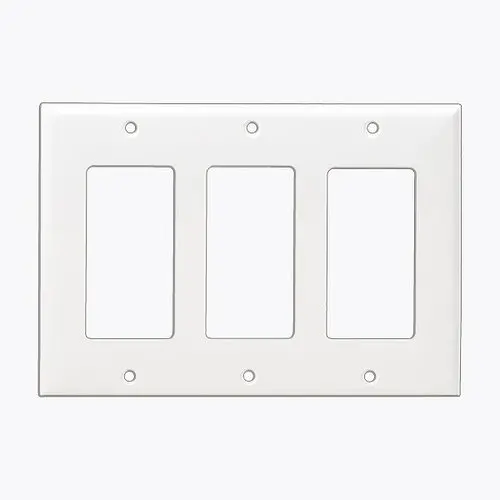 Enerlites 3-Gang White Decorator & Gfci Wall Plate – Plastic Mounting Cover 1