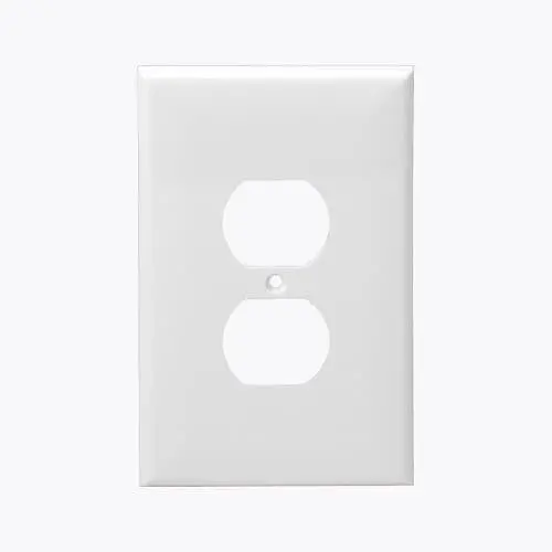 Enerlites Mid-Size 1-Gang White Plastic Duplex Receptacle Wall Plate – Model #8821M-W 1