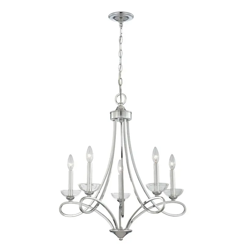Eurofase 5-Light Chrome Chandelier With 6-Foot Chain 1