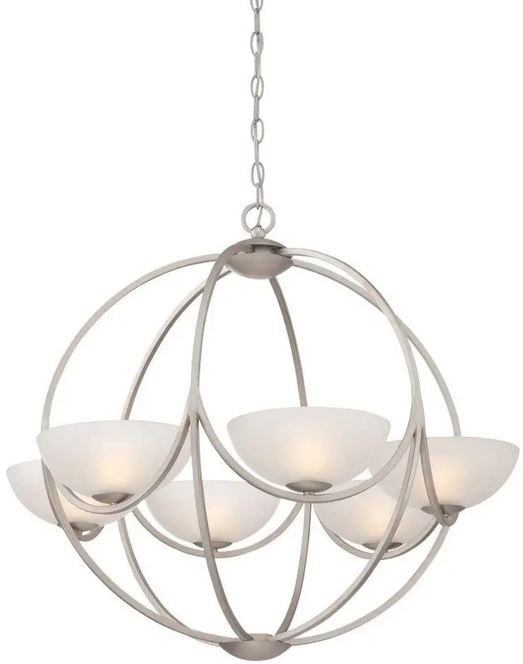 Eurofase Carlucci 6-Light Modern Chandelier – Sleek Silver Finish (Model 27976-012) 1