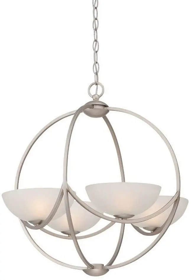 Eurofase Carlucci Four-Light Chandelier – Antique Silver Finish, Model 27975-015 1