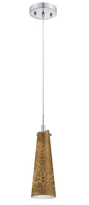 Eurofase Tenor Collection Chrome & Gold Pendant Light – Single-Light Design 1