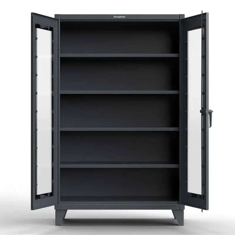 Extreme Duty 12-Gauge Scratch-Resistant Clearview Cabinet: 36"W × 24"D × 78"H, 4 Shelves 1