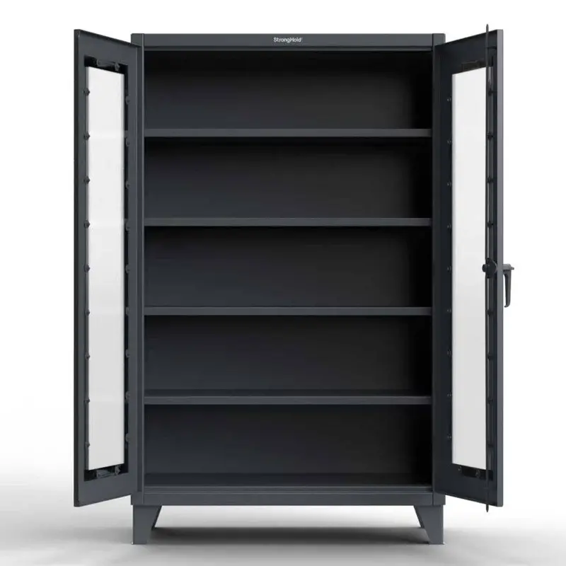 Extreme Duty 12-Gauge Scratch-Resistant Clearview Cabinet: 48"W × 24"D × 66"H, 3 Shelves 1
