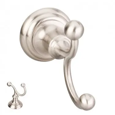 Fairview Satin Nickel Double Robe Hook – Contemporary Bathroom Hardware 1
