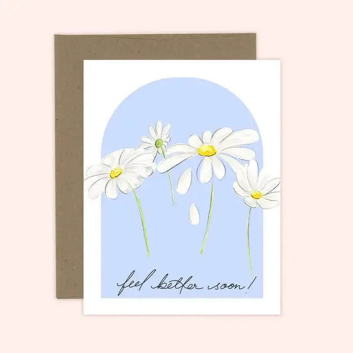 'Feel Better Soon' Daisy-Themed Wellness Card 1