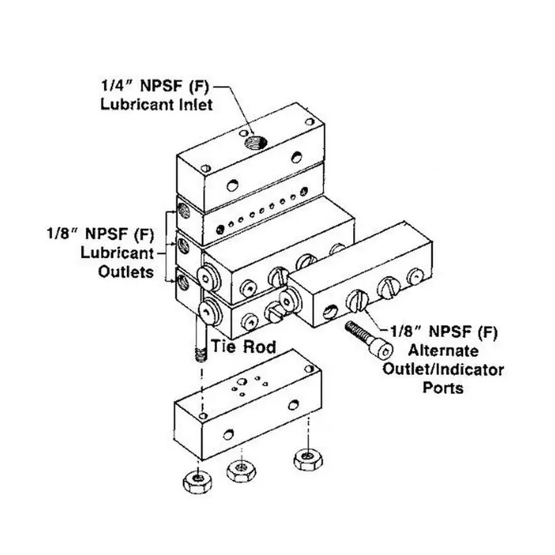 Five-Section Modular Uv Divider Valve Tie Rod 1