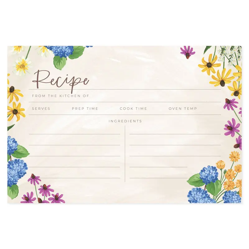 Floral Vintage Blooms Recipe Cards For Home Cooks 1