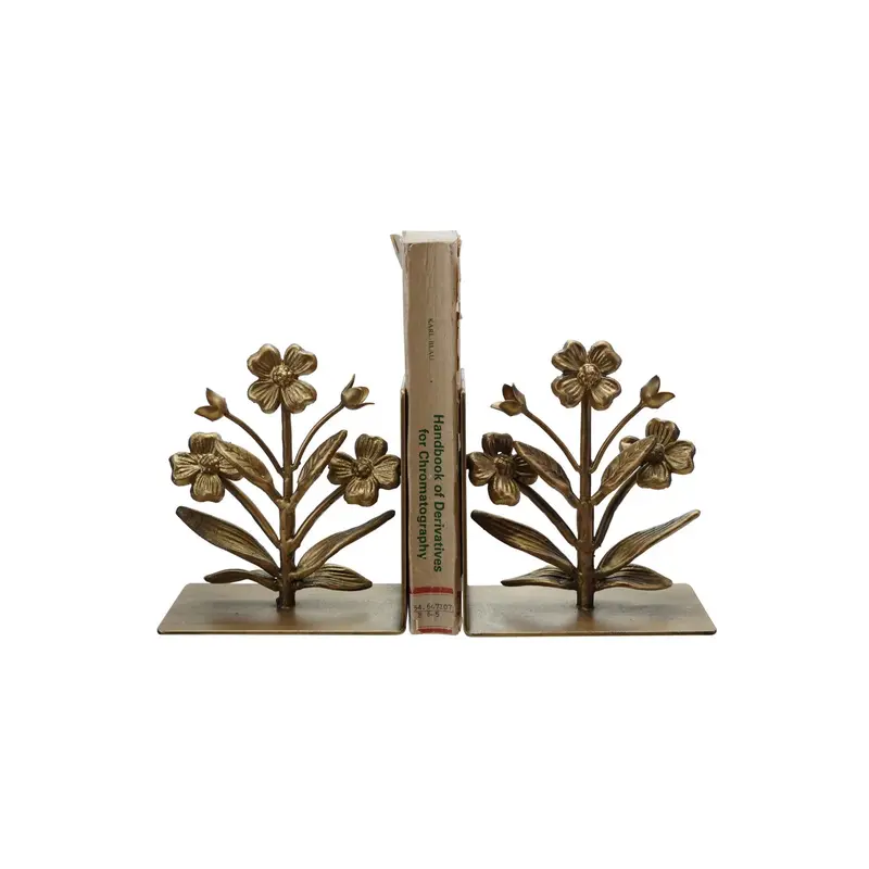 Flower-Shaped Metal Bookend – Decorative Home Office Organizer 1