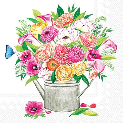 Garden Bouquet Cocktail Napkins – Botanical-Themed Party Linens 1