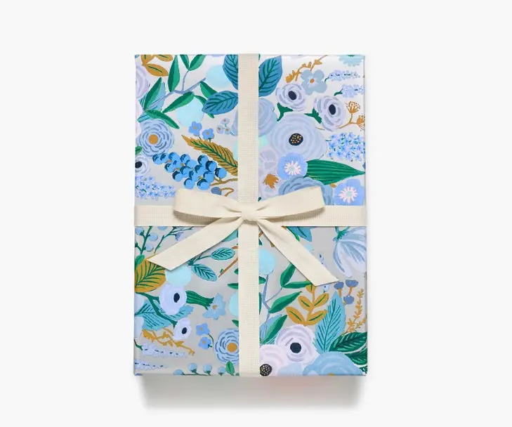 Garden-Inspired Silver Wrapping Paper For Special Occasions 1