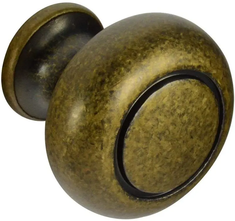 Gate House Antique Brass Round Cabinet Knob – 1-1/4" (32Mm) 1