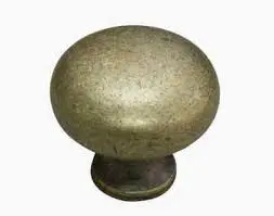 Gatehouse Mushroom-Style Cabinet Knob – 1-1/4", Aged Brass 1