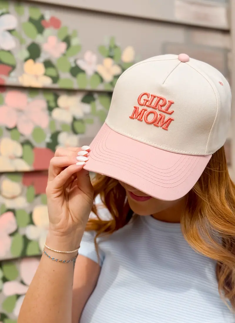 ‘Girl Mom’ Canvas Hat – Casual Parenting Style 1