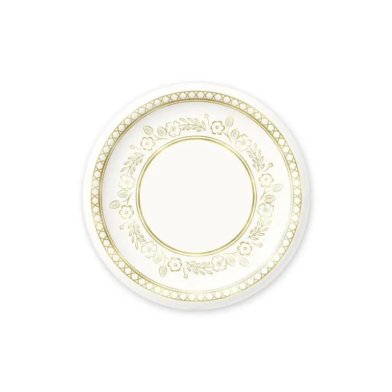 Gold And Cream Modern Dinner Plate – 7 Inch 1