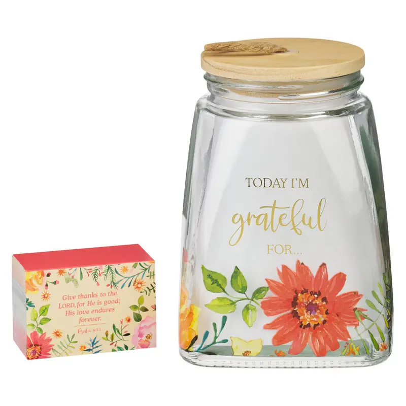 Gratitude Jar Labeled 'Today I'M Grateful For' 1