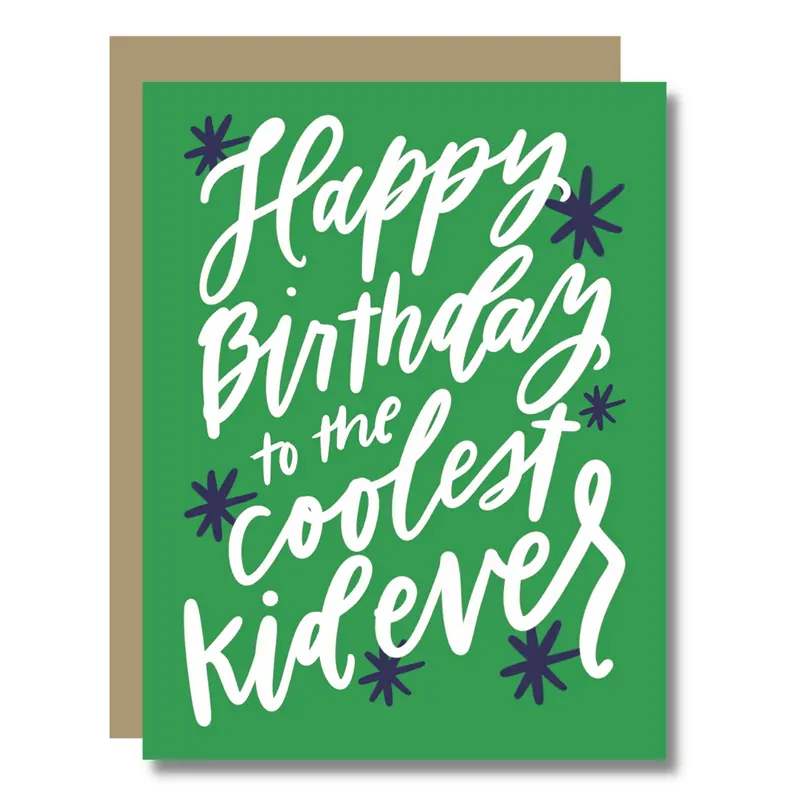 Green 'Coolest Kid' Birthday Card For Kids 1