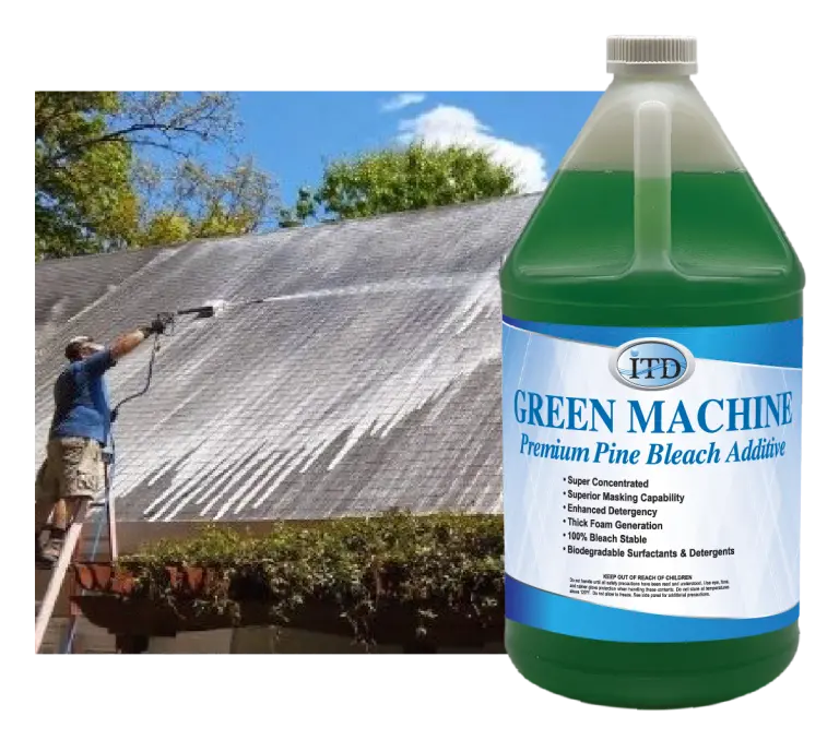 Green Machine Pine-Infused Premium Bleach Additive – 5 Gallon 1