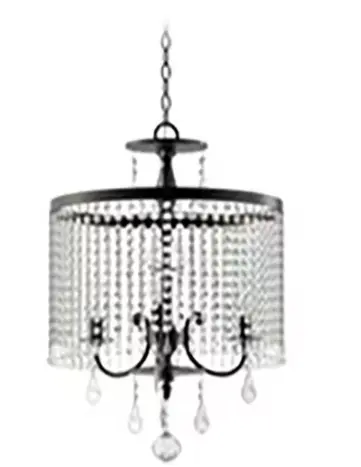 Hd-1145Mb Calisitti Matte Black 6-Light Drum Chandelier – Glam Dining Room Fixture With K9 Crystal Dangles 1