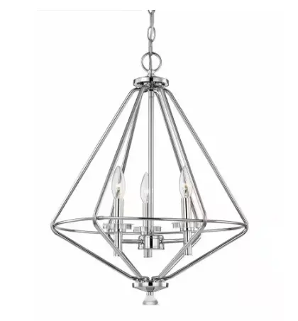 Hd-1555-I Marin Polished Chrome 3-Light Chandelier – Refined Crystal Detailing 1