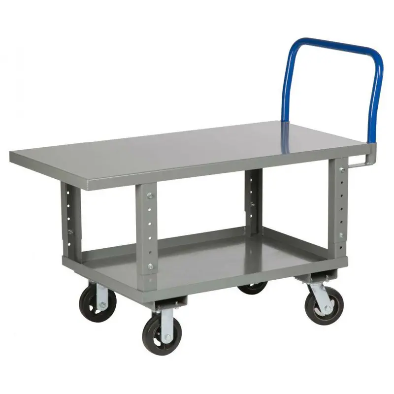 Height-Adjustable Work Platform Truck With Lower Storage Shelf 1