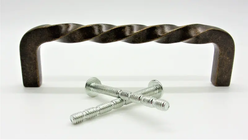 Heritage Twist Pull – 4" Length, Satin Brass Finish, Handcrafted Spiral Detail #K17/4-Sb 1