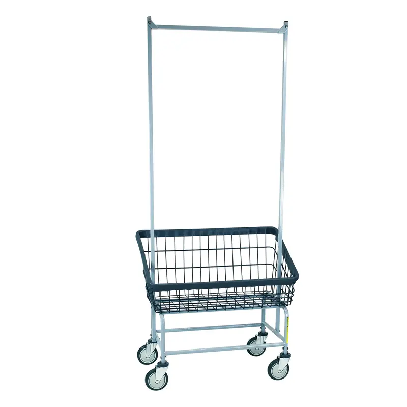 High-Capacity Front-Load Laundry Cart With Dual Hanging Rods 1
