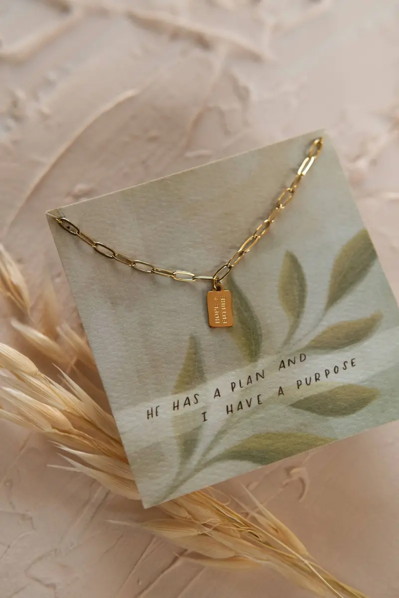 Hope And Future Inspirational Tag Necklace 1