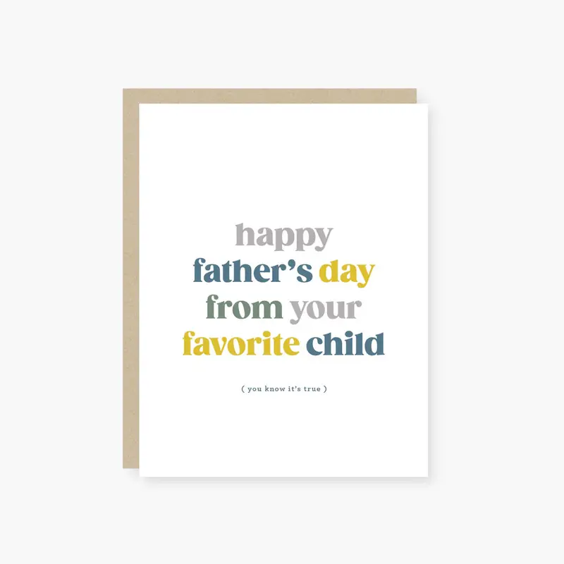 Humorous 'Your Favorite Child' Father'S Day Card 1