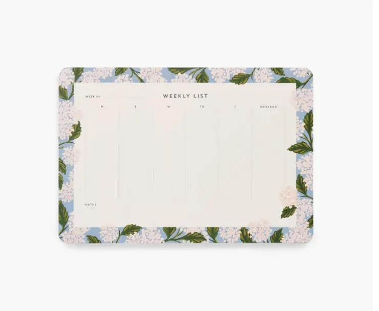 Hydrangea-Print Weekly Desk Planner Pad 1