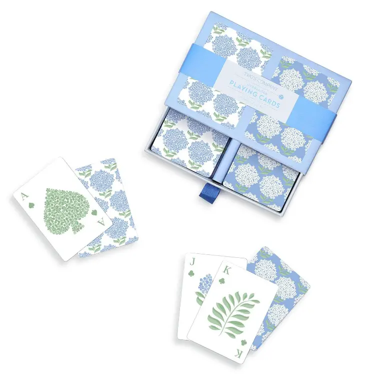 Hydrangea-Themed Playing Cards Deck – Elegant Card Game Set 1