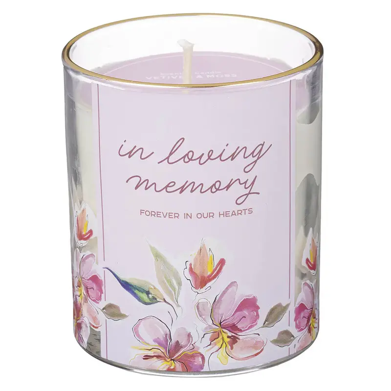 'In Loving Memory' Memorial Glass Candle With Soothing Fragrance 1