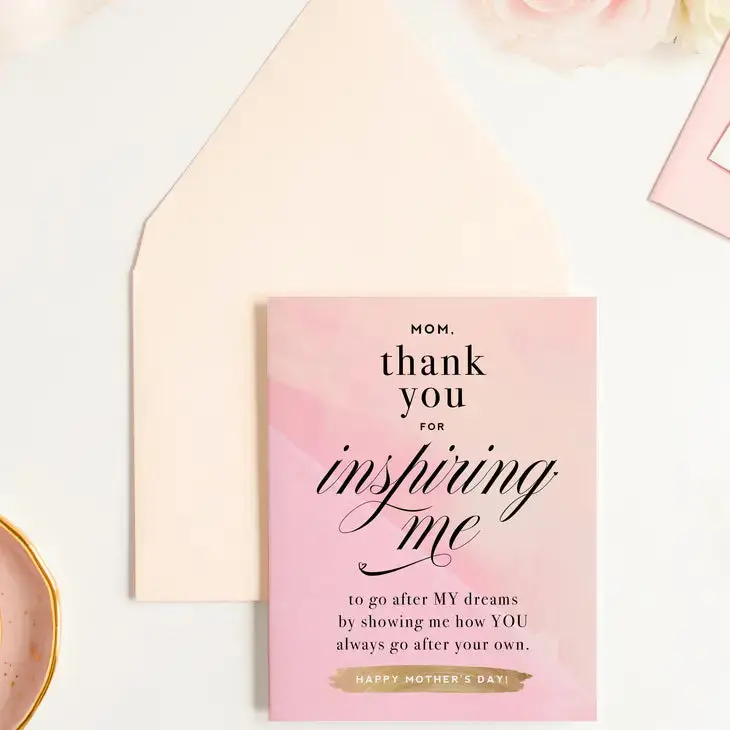 'Inspiring Me' Mother’S Day Card – Thoughtful & Appreciative Tone 1