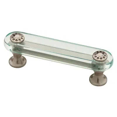 Isla Two-Tone Cabinet Pull – Satin Nickel Base With Vintage Green Accents, 3" Ctc #P27623V-008-C 1