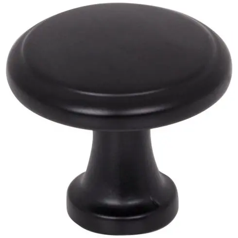 Kenner Matte Black Mushroom Cabinet Knob – 1-3/16" Diameter 1