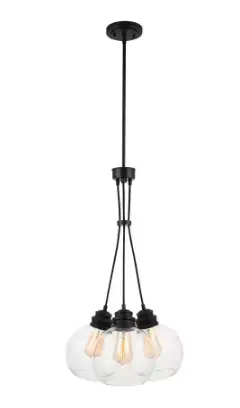 Kent Aged Bronze 3-Light Chandelier With Clear Glass Globes – Compact Elegance 1