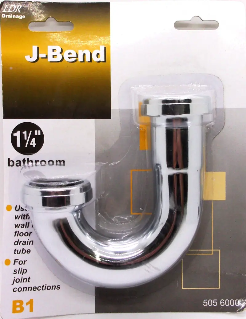 Ldr 505 6000 1-1/4" J-Bend Chrome Plated Brass 1