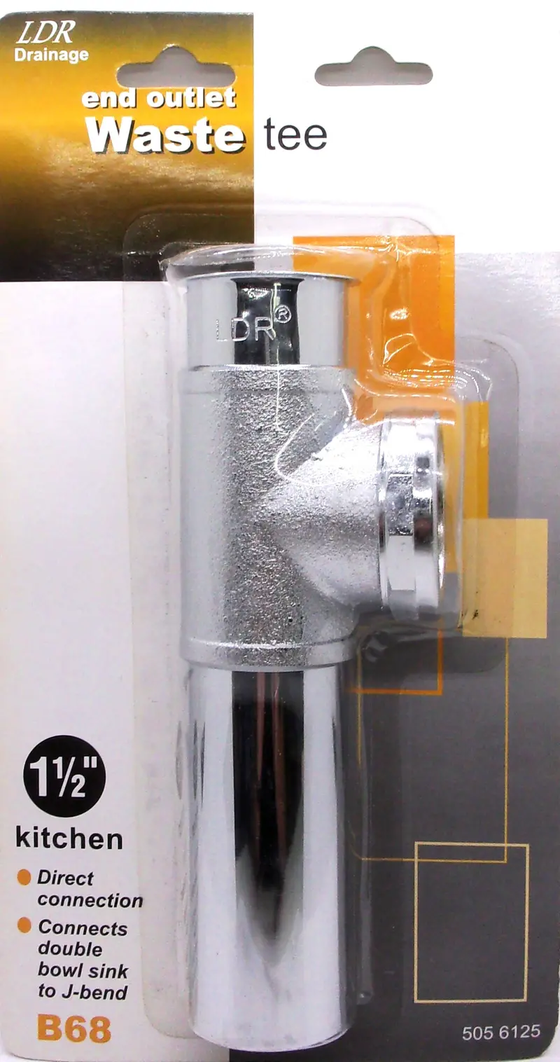 Ldr Industries 505 6125 Direct Connect End Outlet Waste Tee, 1-1/2", Chrome Plated 1