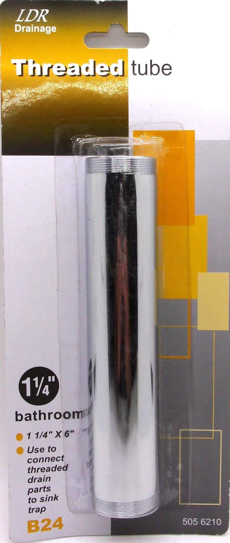 Ldr Industries 505 6210 1-1/4" Threaded Tube, Silver 1