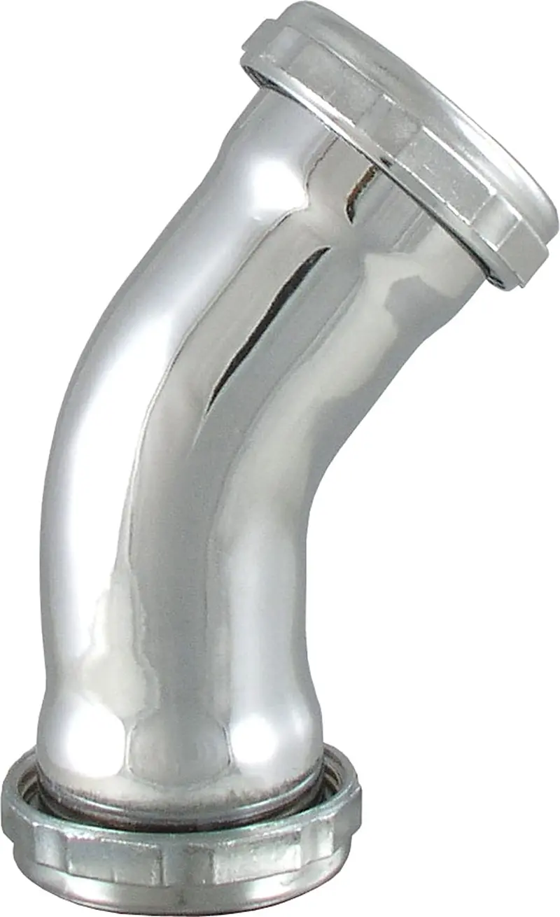 Ldr Replacement Slip Joint Elbow – 45°, 1-1/4"/1-1/2", Chrome Brass, #505-6301 1