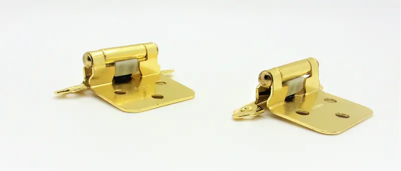 Lg Sourcing 3/8" Brass Surface Flush Hinge – 2-Pack, Self-Closing 1