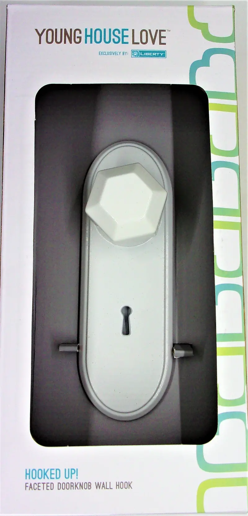 Liberty Hardware Young House Love White Faceted Metal Wall Hooks 1