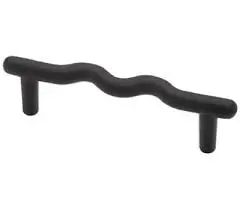 Liberty Scroll-End Cabinet Pull – 3", Flat Black Finish 1