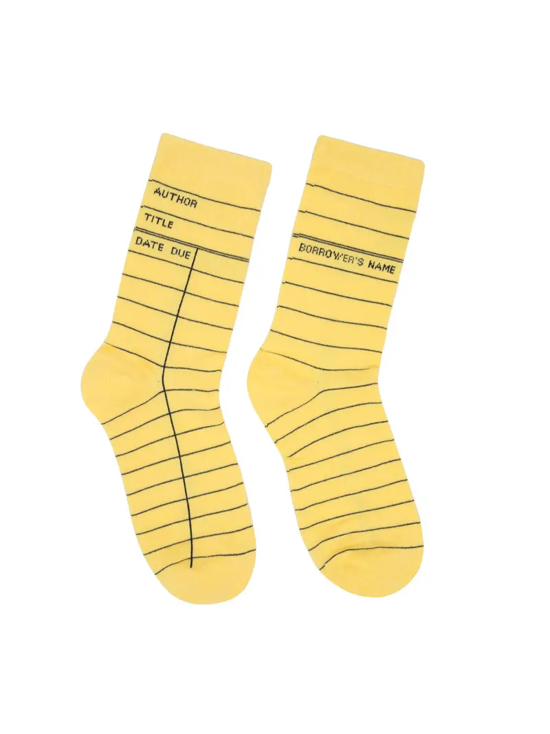 Library Card Design Cotton Socks For Book Lovers 3