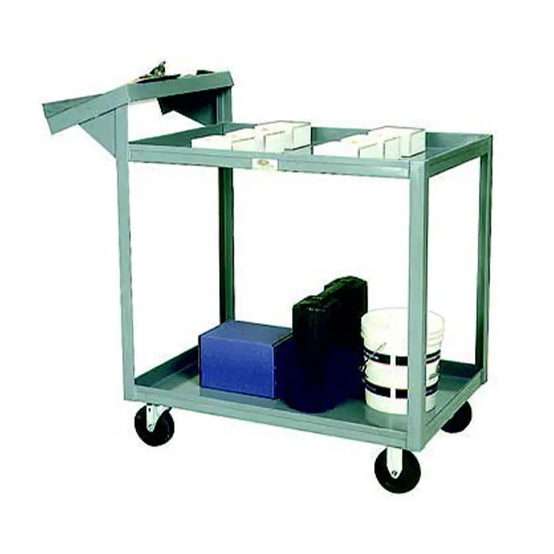 Light-Duty Order Fulfillment Trolley – 600 Lb Capacity, Dual-Steel-Shelf Design 1