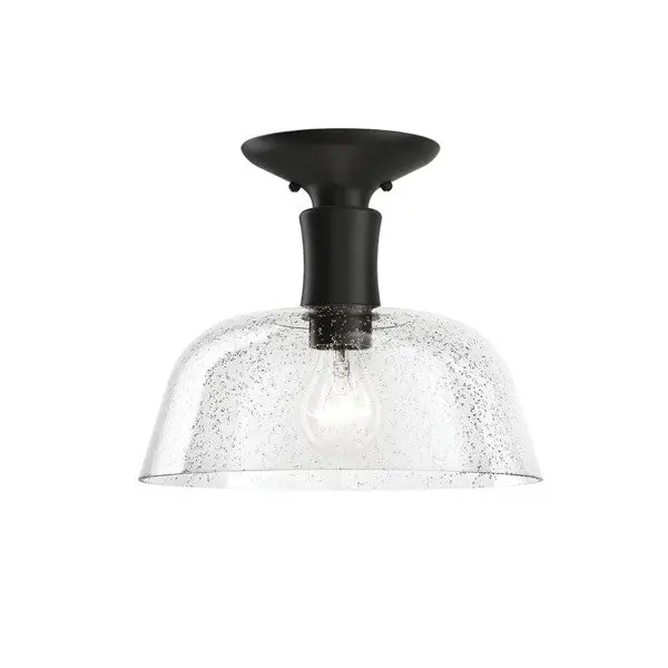 Literary 12-Inch Semi-Flush Mount Light – Minimalist Black Ceiling Fixture (38244) 1