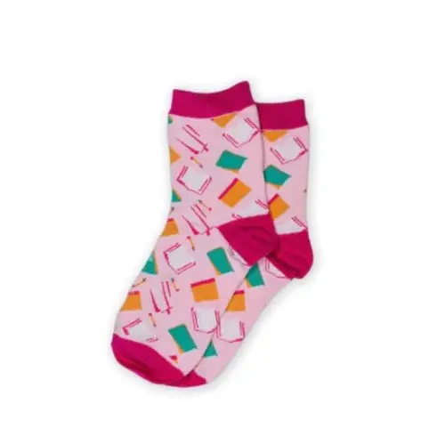 Literary-Themed 'Bookworm' Crew Socks 1