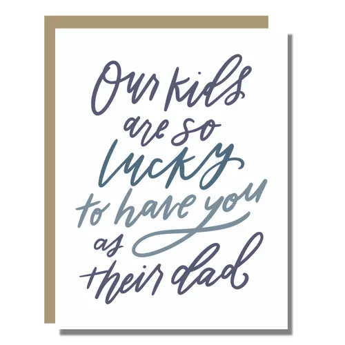 Lucky Kids Father’S Day Card – Whimsical Kid-Illustrated Design 1